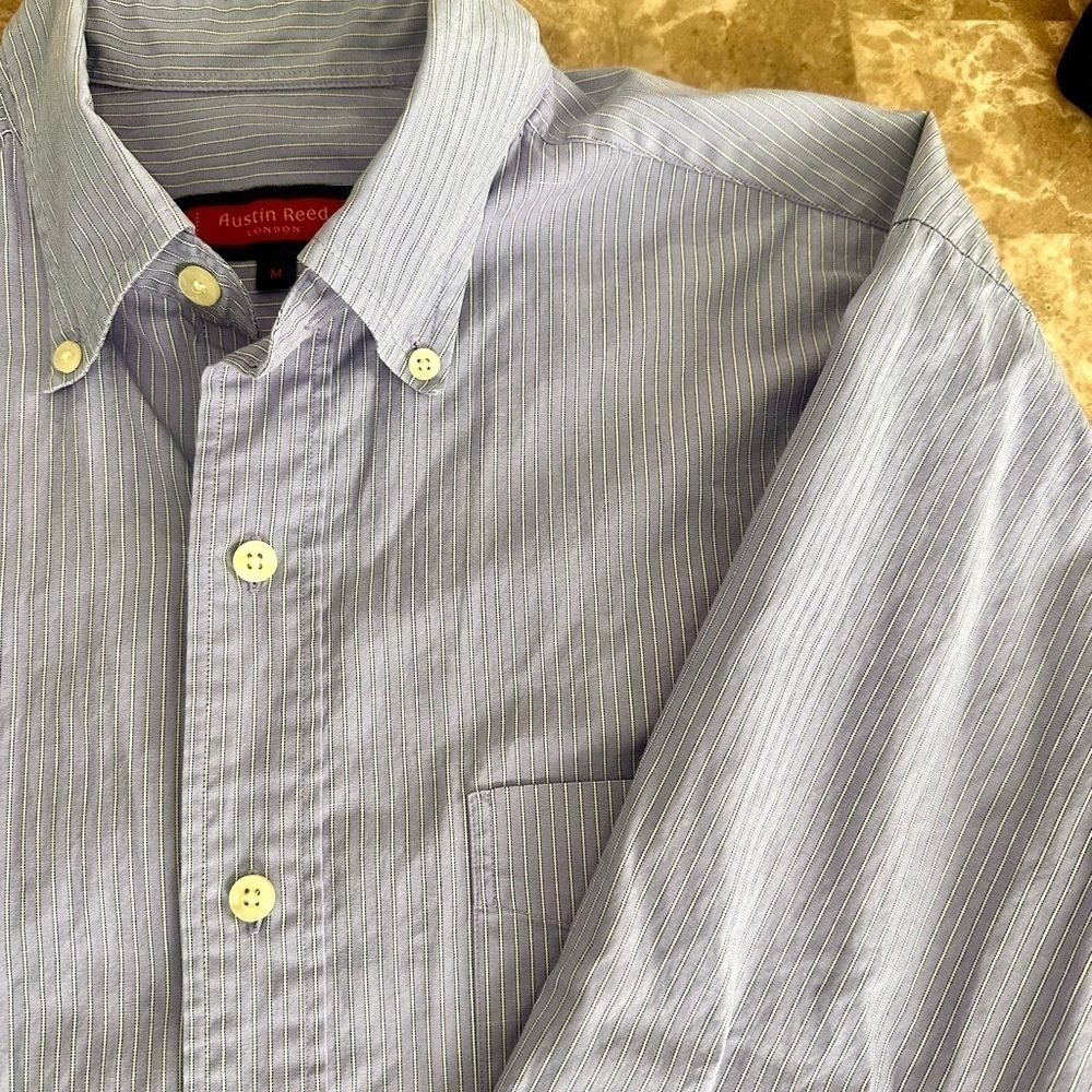 Austin Reed London Long Sleeve Button Down Shirt - Mens Size Medium- Purple - Picture 3 of 5